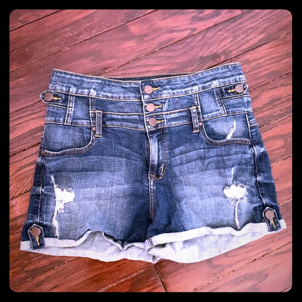 High waisted jean shorts size L